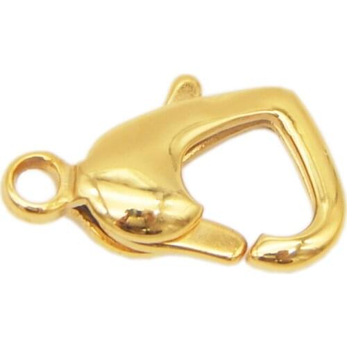 5pcs/lot Stainless Steel Heart Design Gold Silver Tone Lobster Clasps for DIY Bracelet Necklace Jewelry Making Accessories F3960