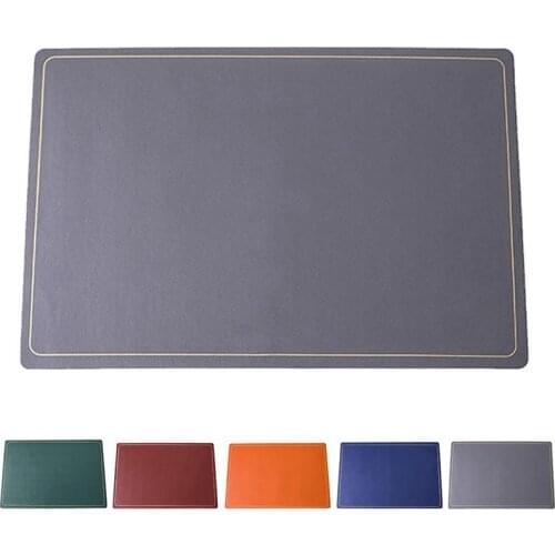 1 Piece Faux Leather Dining Table Mat Rectangle Placemat Restaurant Food Drink Waterproof Coaster Kitchen Pads Accessories