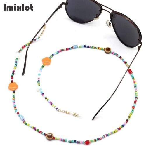 1PC Bohemia Flower Beads Eyeglass Chains Sunglasses Reading Colorful Beaded Glasses Chain Eyewears Cord Holder Neck Strap Rope