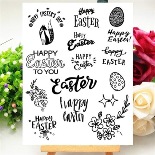 14*18CM Easter Transparent Clear Stamps / Silicone Seals Roller Stamp For DIY Scrapbooking Photo Album/Card Making