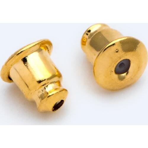 20pcs Gold Earring Backs, Earring Stoppers, Earring Nuts, Clutch Earring Backs, Earring Posts, Jewelry Findings (#GB-1472-1)