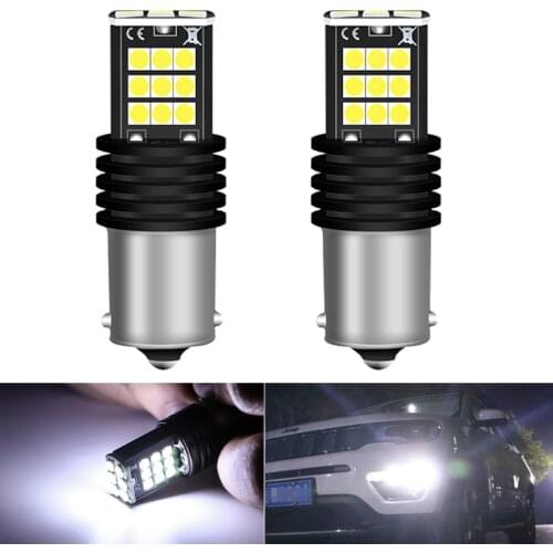 2x canbus 1156 P21W BA15S High Quality 3030 LED Auto Brake Lamps Car Daytime Running Light Reverse Bulbs Turn Signals white