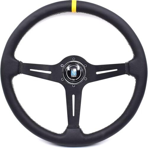 380mm/15inch ND Racing Car Real Leather Drifting Steering Wheel
