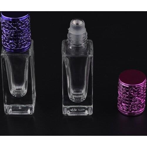 400pcs/lot 7Ml Mini Cute Steel Ball Roll-On Refillable Perfume Bottle &Empty Perfume Case With Alloy cover portable bottle