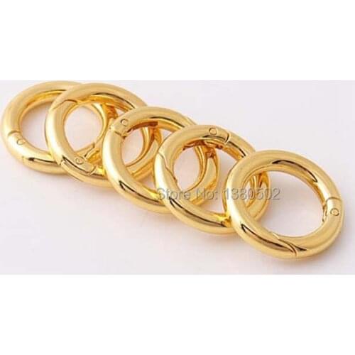 5pcs/lot 20mm gold color round shape clip buckles spring hook metal for handbag