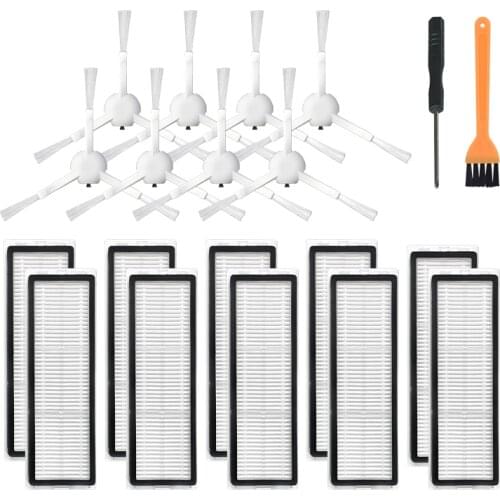 Promotion!Washable Filter Side Brushes for Xiaomi Dreame F9 Robot Replacement Vacuum Cleaner Parts Yellow Cleaning Brush , 20PCS