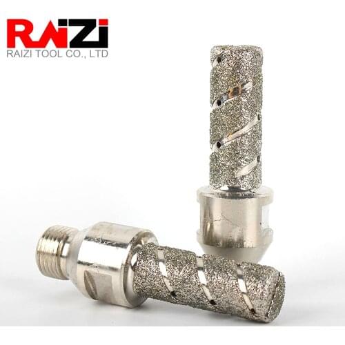 Raizi CNC 1/2'' Gas Electroplated Diamond Finger Bits for Marble Granite Stone D20 50T Diamond Core Bit