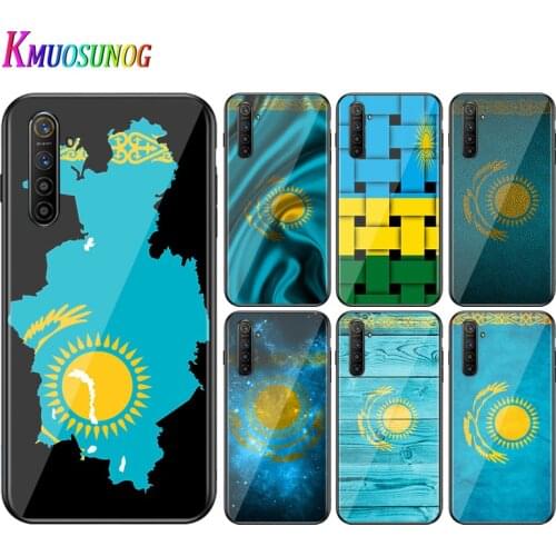 For OPPO A5 A9 2020 F7 Phone Cover Kazakhstan flag for OPPO Reno 2 Z 2Z 2F 3 4 Pro 5G Bright Black Phone Case