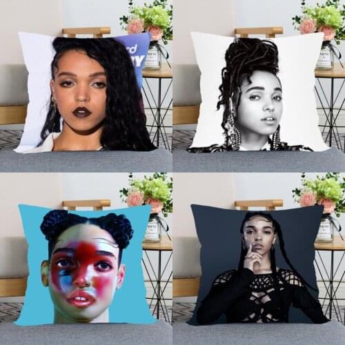 FKA-Twigs Pillow Case Modern Home Decorative Silk Fabric Pillowcase 35x35cm,40X40cm(one sides) For Living Room Pillow Cover 0511