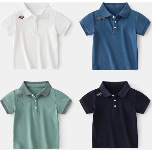 Pure Cotton Tshirt Children Polo-Shirt Clothing Kids Short Sleeve T-Shirts Children Tops Clothes Tee Baby Boys Girls Tshirt 2-6Y