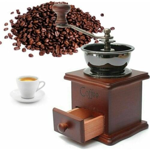 Wooden Coffee Grinder Manual Coffee Bean Grinder Retro Wood Delicate Shape Design Mill Maker Mini Grinders Dropshipping