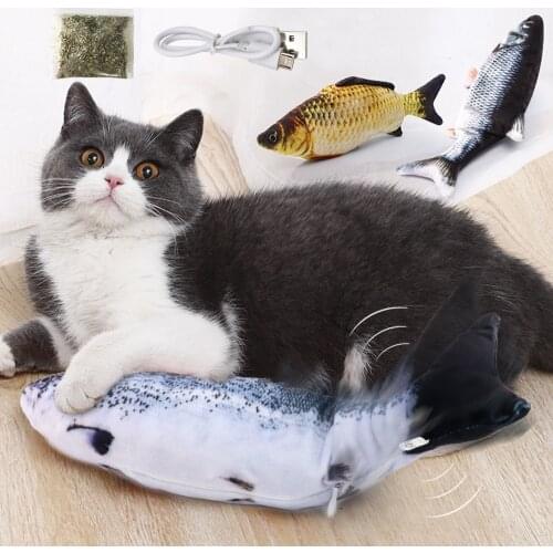 Electronic Cat Toy 30CM Electric USB Charging Simulation Fish Toys for Dog Cat Chewing Playing Biting Pet Supplies Dropshiping
