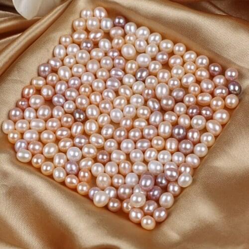 30Pcs/Pack Good Smooth Natural Freshwater Pearl Rice Shape Loose Bead No Hole For Earring Pendant Jewelry Making