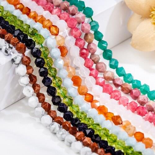 Natural Stone Faceted Bead Rose Quartzs Crystal Gem for Jewelry for jewelry making loose beads DIY Bracelet Necklace Accessories