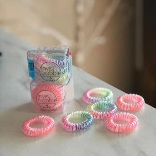 Invisibobble POWER rainbow spiral hair ties strong grip thick hair high quality hair accessory ponytail hair rope women hairband