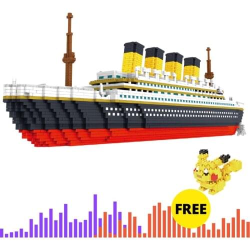 Classic Movie Titaniced Big Cruise Ship Boat 3D Modle DIY Micro Mini Blocks Bricks Assembly Diamond Building Toy Collection