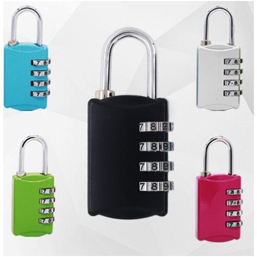Security Code Luggage Padlock Locks 4 Digits Combination Steel Keyed Padlocks Approved Travel Lock for Suitcases Baggage 5color