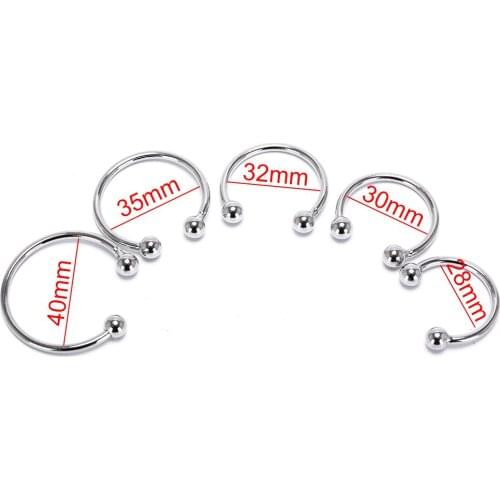 28/30/32/35/40mm Silver Delay Ejaculation Stainless Steel Penis Ring Cock Ring Male Chastity Device Adult Products Sex toys