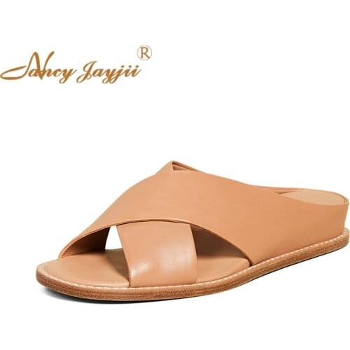 Summer Nude Sildes Wedges Woman Sandals Leisure Low Heels Comfort Shopping Slipper Large Size 10 15 For Ladies Shoe Casual Dress