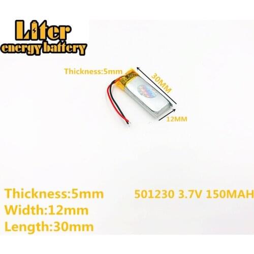 Liter energy battery PLUG 501230 150MAH BT150 Bluetooth Headset 3.7V lithium polymer battery