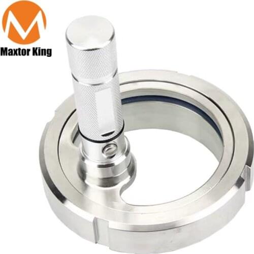 MK DN50 DN80 DN100 Sanitary Sight Glass SS304 Stainless Steel Welded Observation Sight Glass Hole with Aluminum Flashlight