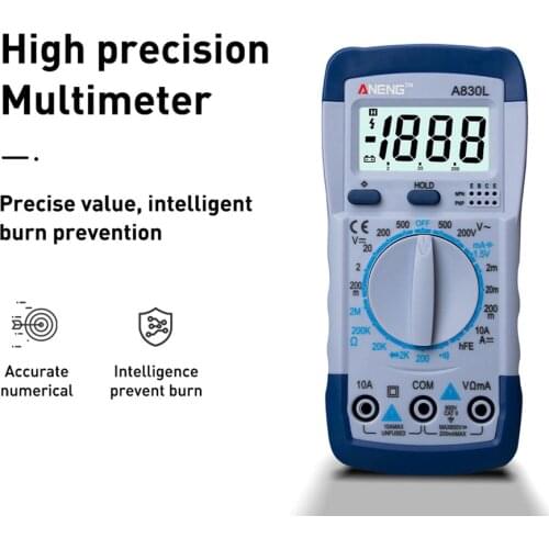 A830L Multi Function Portable Convenient Universal Meter Practical Household Electrical Instrument With High Definition LCD