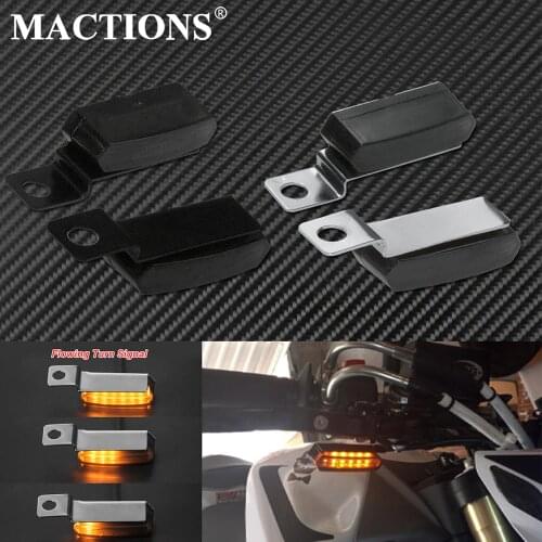 Motorcycle Mini LED Turn Signal Light Flowing Water Blinker Flashing Indicator Lamp Black/Chrome For Harley For Honda For BMW