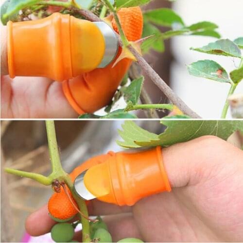 Silicone Thumb Cutter Set Labor-saving Harvesting Stainless Steel Plant Picking Tool Vegetable and Fruit Gardening Tools