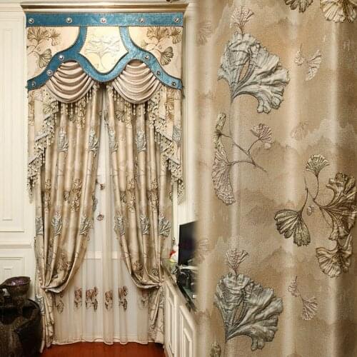 New classical luxury royal 4D embossed jacquard living room Curtains high quality elegant embroidered Voile Curtain for bedroom