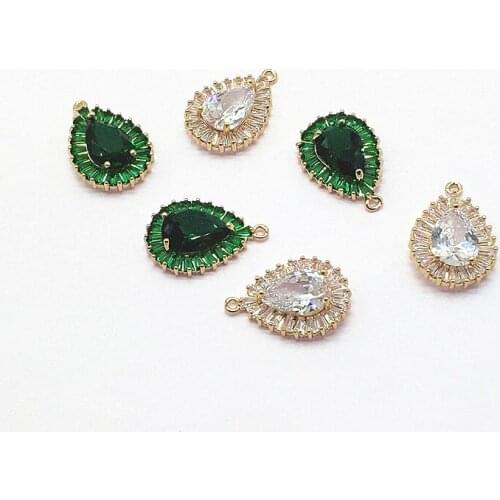 New arrival! 22x15mm 20pcs Cubic Zirconia/Crystal Drop charm for Jewelry accessories Earrings DIY parts,hand Made Earring Making