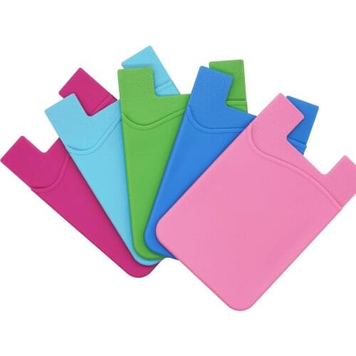 Hot Sale Phone Card Holder Silicone Mobile Phone Back Card Holder Elastic Wallet Stick On Adhesive Cash ID Soft