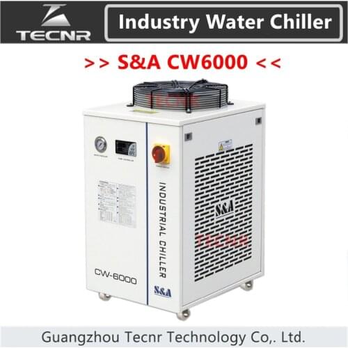 S&A CW6000 industrial water cool chiller for laser machine cooling 300W co2 laser tube 3000W capacity