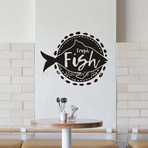 Seafood Restaurant Decor Fresh Fish Vinyl Wall Decal Kitchen Dining Room Sticker Bar Drink Art Sticker