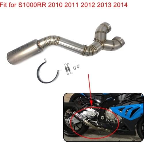 S1000RR 61mm Muffler Exhaust Middle Link Pipe Escape Connection Pipe Slip-on For BMW S1000RR 2010 2011 2012 2013 2014 S 1000 RR