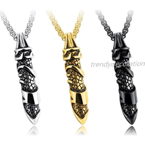 Silver Color/Gold/Black Color Stainless Steel Pendant solid totem pattern pillar chain cloud pattern Tibetan Culture Style