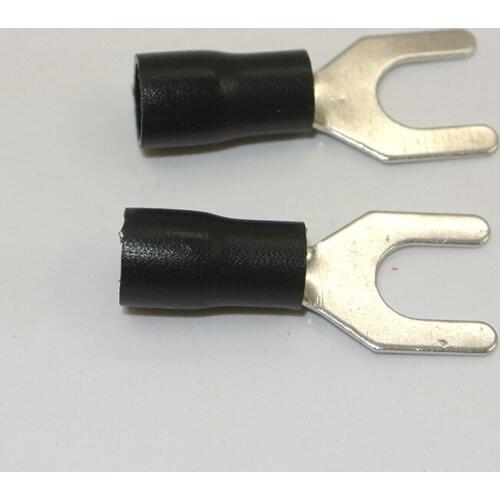 SV3.5-6 500PCS 14-12AWG Black 1/4" Insulated Fork Wire Connector Electrical Crimp Terminal