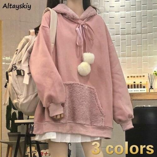 Hoodies Women Hooded Trendy Kawaii Loose Lovely Ins Cute Tender All-match Plus Size 4XL Autumn Korean Style Patchwork Sweatshirt