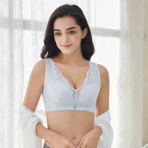 Lingerie femme sexy Gather without steel ring plus size push up bra Lace large size big breasts show small