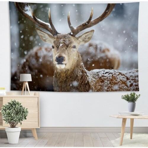 Animal Deer Tapestry Wall Hanging Decor Wall Cloth Tapestries Home Decoration Accessories Psychedelic Carpet Decorative 2.25