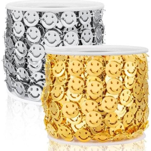 1 Meter Stainless Steel Smile Face Pendant Hip-Hop Necklace For DIY Jewelry Making Material Men and Women Bracelet Wholesale