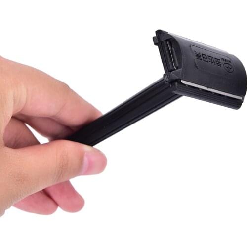 1Set Double Edge Plastic Hair Shaving Razor Men Old-Style Black Shaver Blades