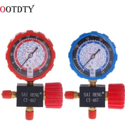 1pc Good Air Conditioning Manifold Gauge High/Low Pressure R134a R404a R22 R410a Refrigerant Manometer With Valve