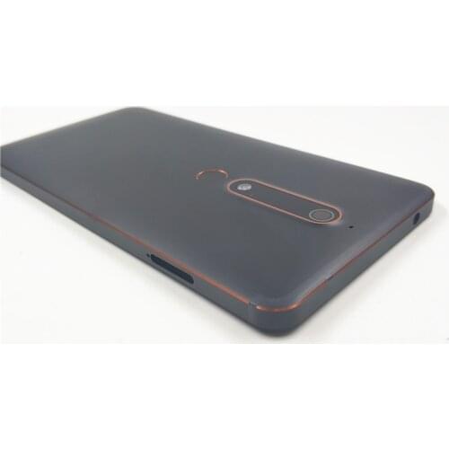 100% Original Metal Battery Cover For Nokia 6.1 2018 TA-1043 Housing Rear Back Battery Door Cover +Camera Lens and Side Key