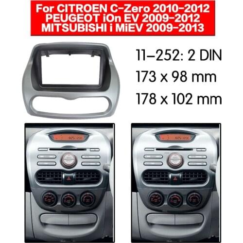 11-252 Radio Fascia for PEUGEOT iOn EV MITSUBISHI i MiEV CITROEN C-Zero Double Din Radio DVD Stereo CD Panel Dash Mount