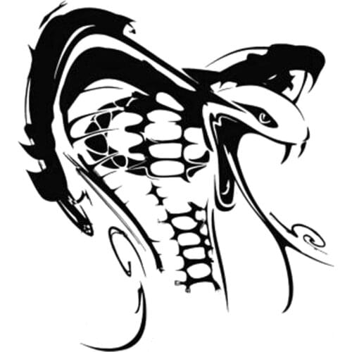 15cm*16.7cm Poisonous Snake Fashion Car Styling Decal Vinyl Car Sticker Black/Silver S3-6056