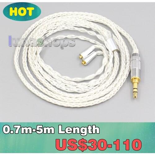 2.5mm 4.4mm XLR 8 Core Silver Plated Earphone Cable For Westone W40 W50 W60 UM10 UM20 UM30 UM40 UM50 Pro LN007027