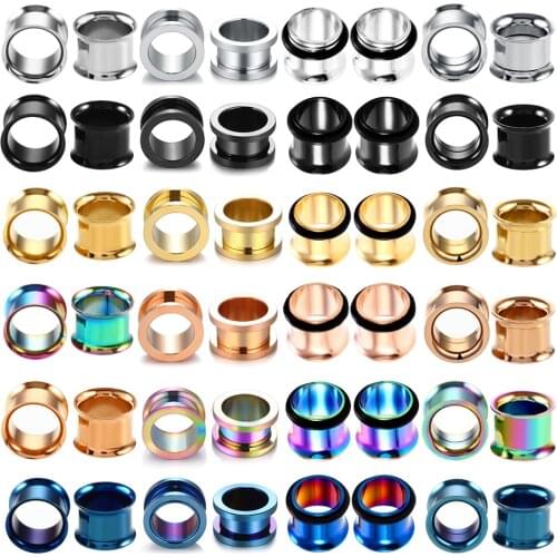 2Pcs 316L Surgical Steel Ear Gauges Screw Fit Tunnel Ear Plugs Single & Double Flared Ear Expander Pirsing Oreja Body Jewelry