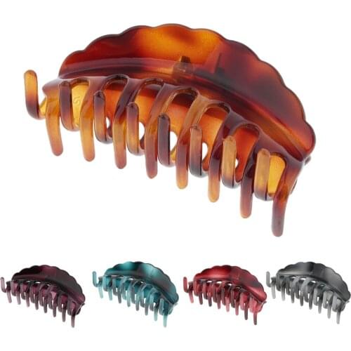 2pcs Fashion Womens Retro Acrylic Large Floral Hair Claw Clips Ladies Clamp Hair Accessories 10 cm