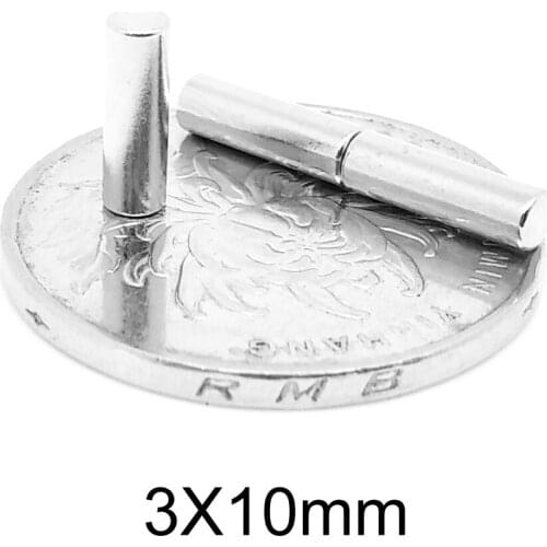50~1000pcs 3x10 mm N35 Strong Cylinder Rare Earth Magnet 3mm*10mm Round Neodymium Magnets 3x10mm Mini Small Magnet 3*10 mm