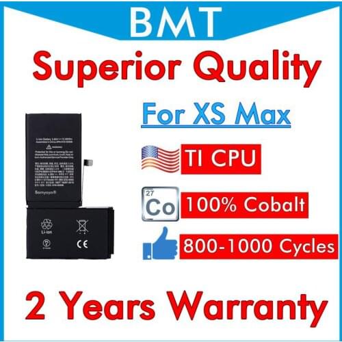 BMT 5pcs Superior Quality Battery for Phone XS Max 3174mAh 100% Cobalt Cell + ILC Technology ------(Will not show 100% health)